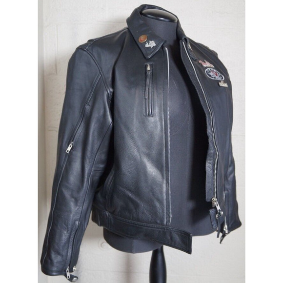 First Classic Leather Jacket with Victory patches & pins - Picture 10 of 13